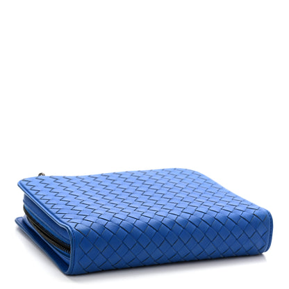 Bottega Veneta Nappa Intrecciato Zip Around Wallet On Chain Signal Blue 4 of 9