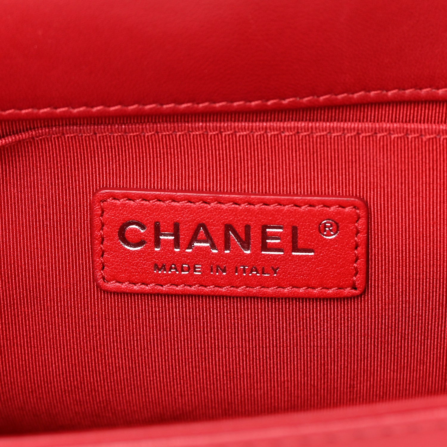 Chanel Lambskin Quilted Medium Boy Flap Black Red 6 of 19