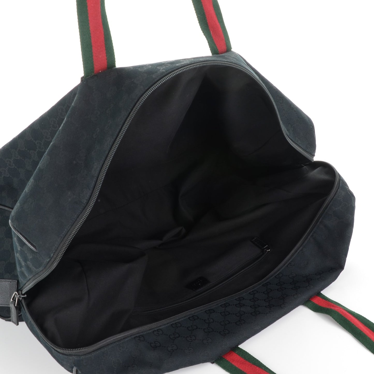 GG Monogram Web Large Collapsible Carry On Duffle Bag Black