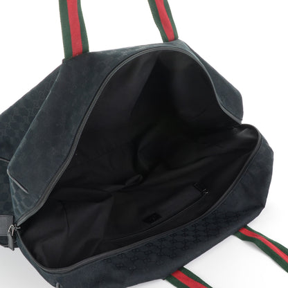 Gucci GG Monogram Web Large Collapsible Carry On Duffle Bag Black 5 of 8