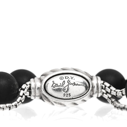 David Yurman Sterling Silver Black Onyx 8mm Spiritual Beads Adjustable Bracelet 4 of 4