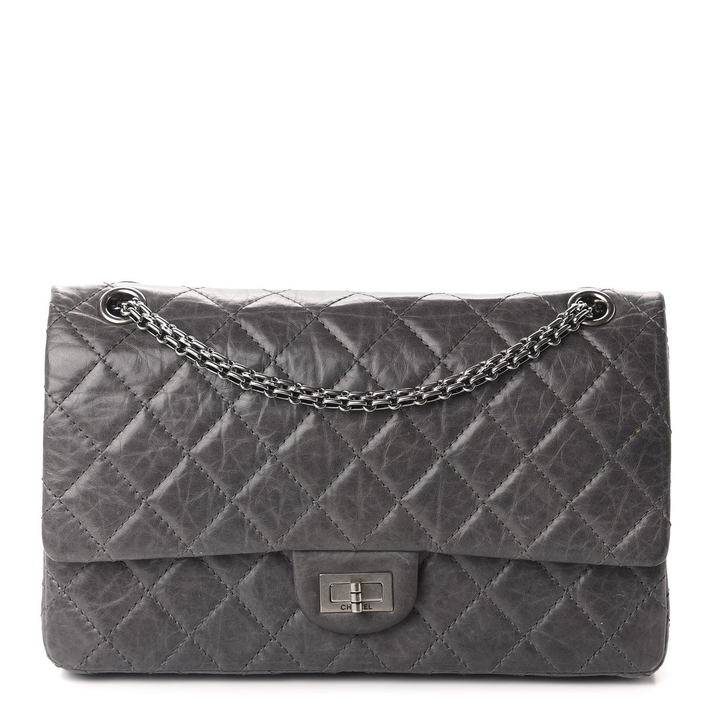 Aged Calfskin Quilted 50th Anniversary 2.55 Reissue 227 Flap Grey