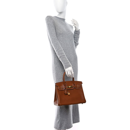 Hermes Natural Barenia Faubourg Birkin 30 Fauve 2 of 17