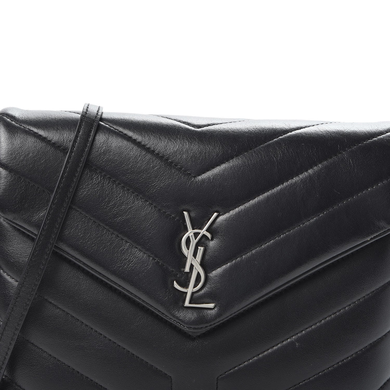 Saint Laurent Calfskin Y Quilted Monogram Loulou Flap Bag Black 9 of 9
