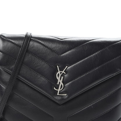 Saint Laurent Calfskin Y Quilted Monogram Loulou Flap Bag Black 9 of 9