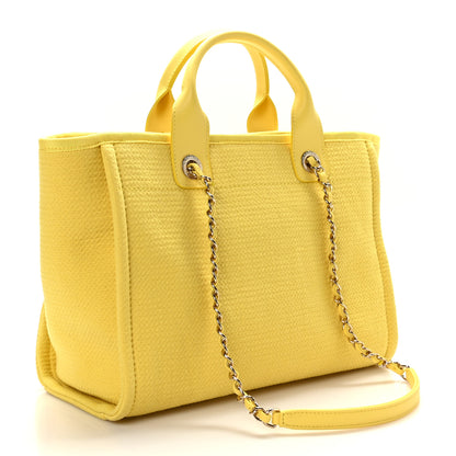 Chanel Mixed Fibers Small Deauville Tote Yellow 4 of 11