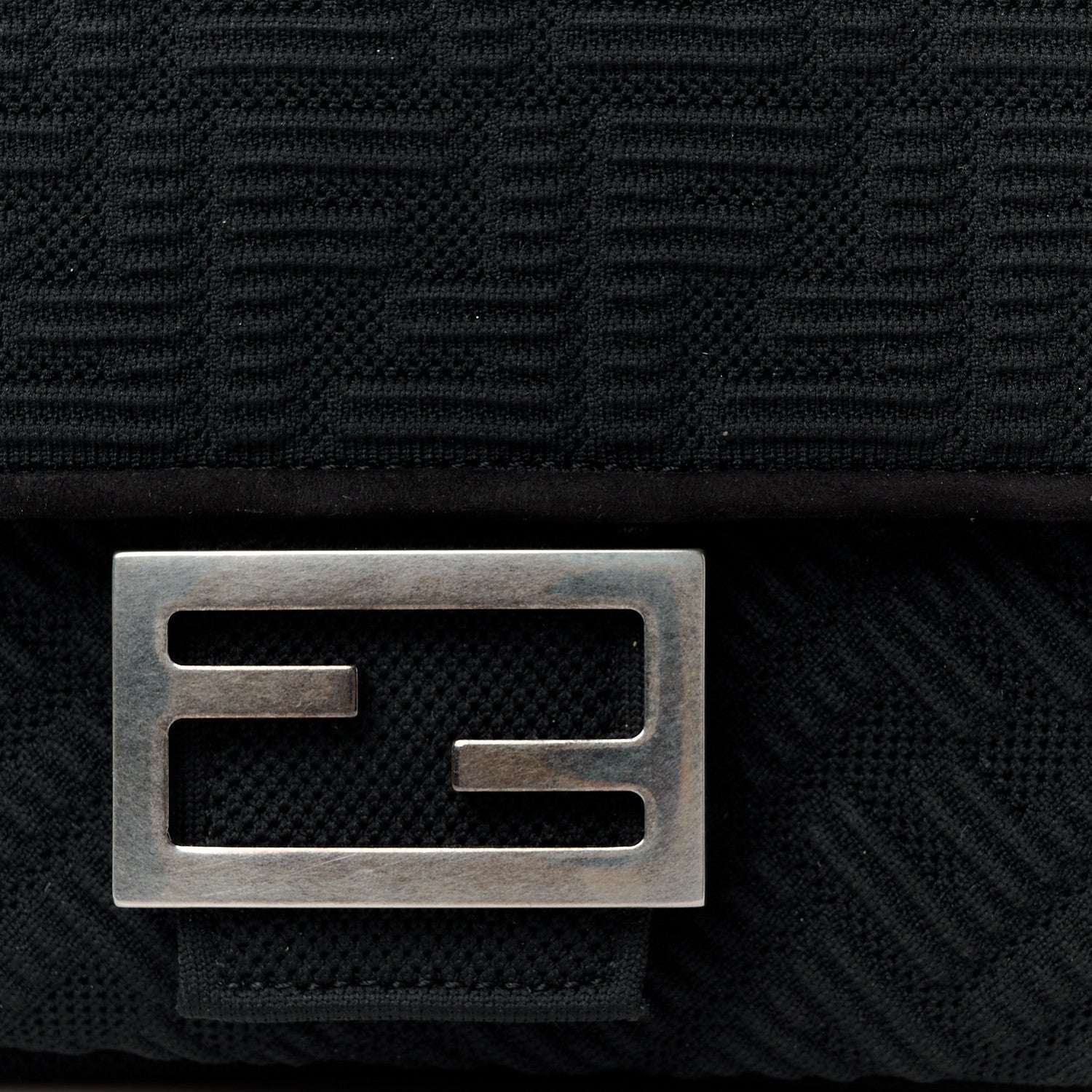 Fendi Technical Fabric FF Midi Chain Baguette Black 9 of 11