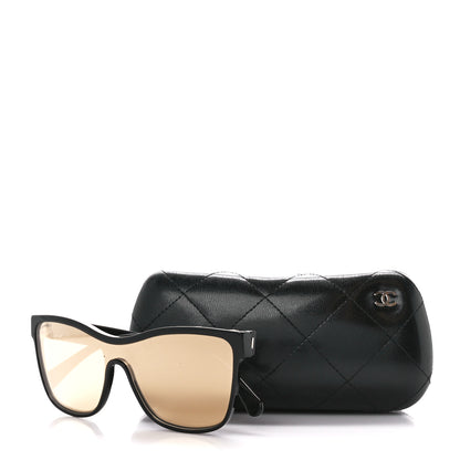 Chanel Acetate Shield Sunglasses 5418 Black Gold 8 of 8