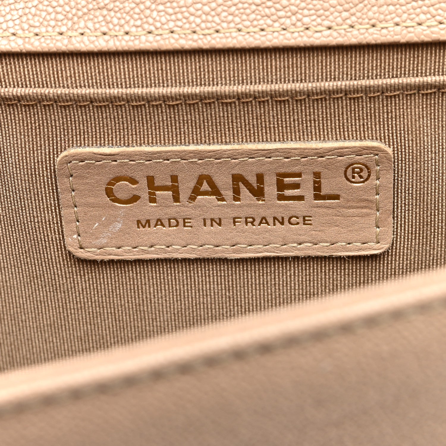 Chanel Caviar Quilted Medium Boy Flap Beige 6 of 10