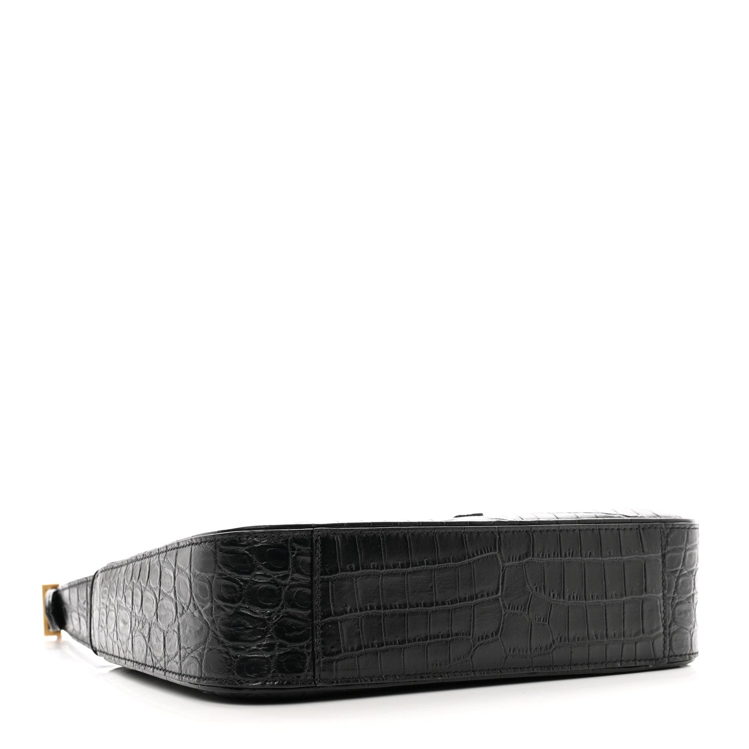Saint Laurent Calfskin Crocodile Embossed LE 5 A 7 Hobo Black 4 of 9