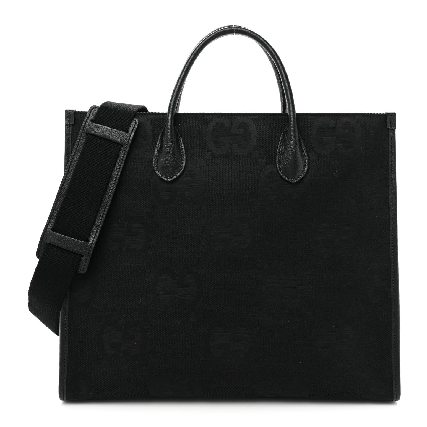 Monogram Jumbo GG Textured Dollar Calfskin Tote Bag Black
