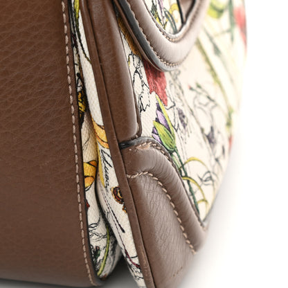 Gucci Flora Medium New Bamboo Top Handle Bag Dark Brown 14 of 17