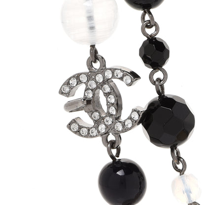 Chanel Pearl Bead CC Long Necklace Ruthenium Black 4 of 5