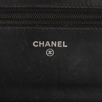 Chanel Patent Quilted Wallet On Chain WOC Black 6 of 9