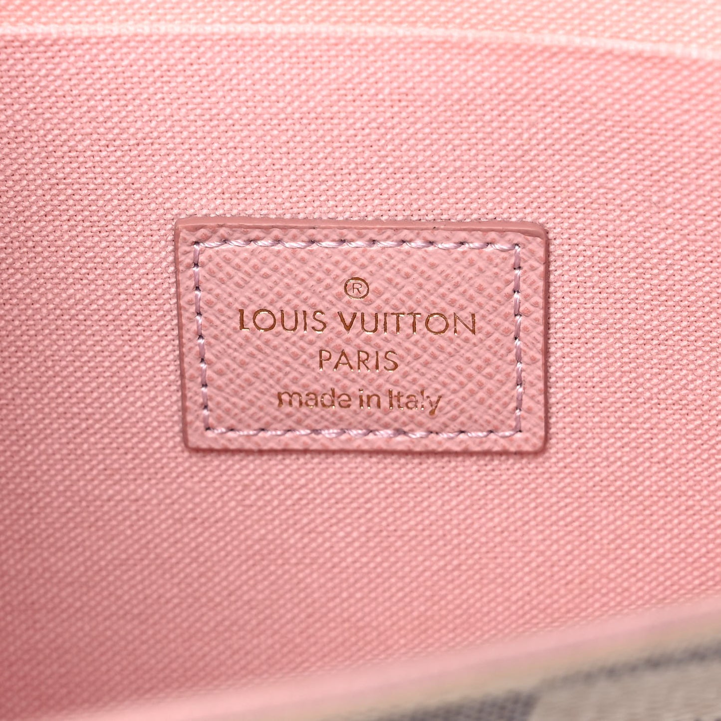 Damier Azur Pochette Felicie Chain Wallet Rose Ballerine