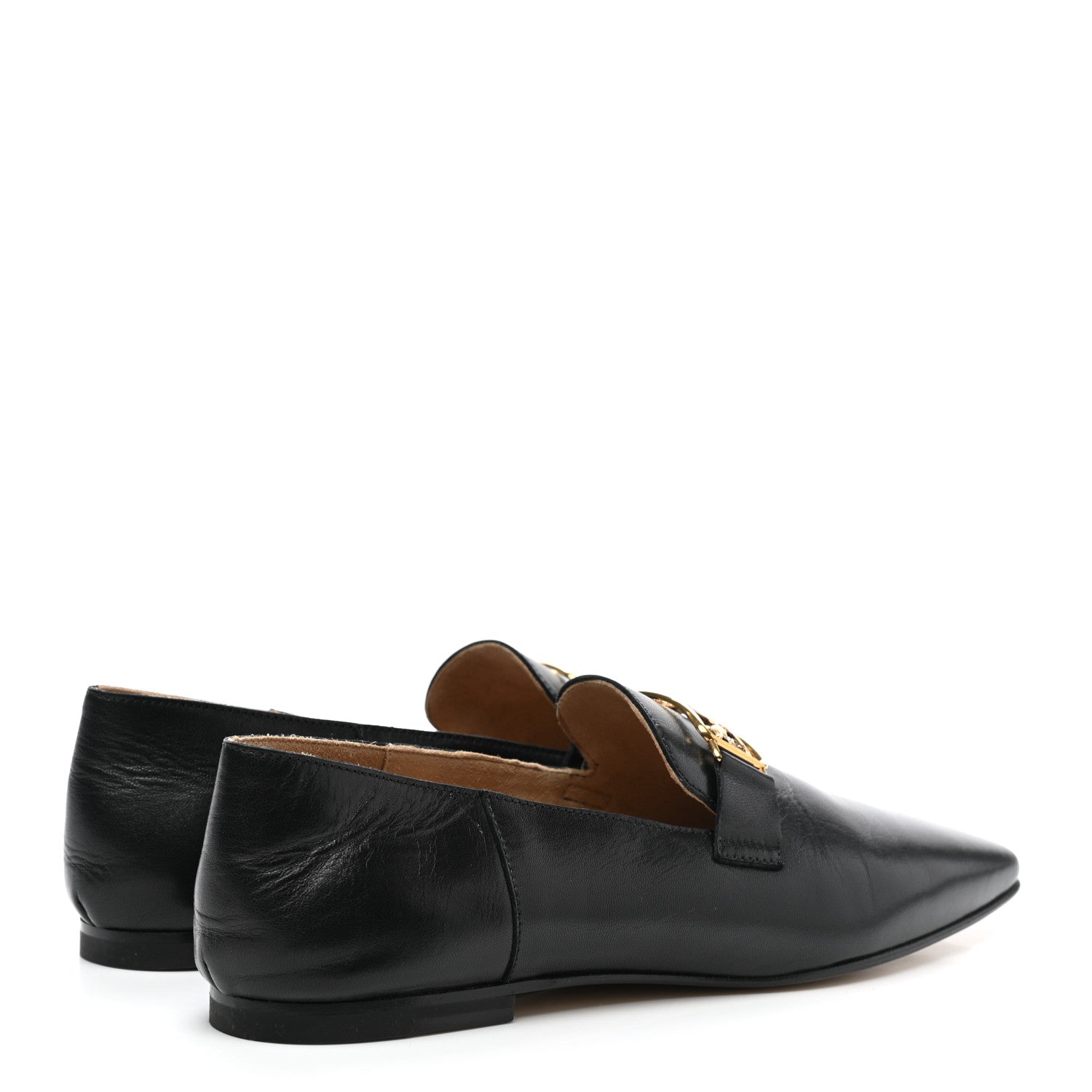 Hermes Goatskin Womens Time Loafers 36.5 Black 4 of 7