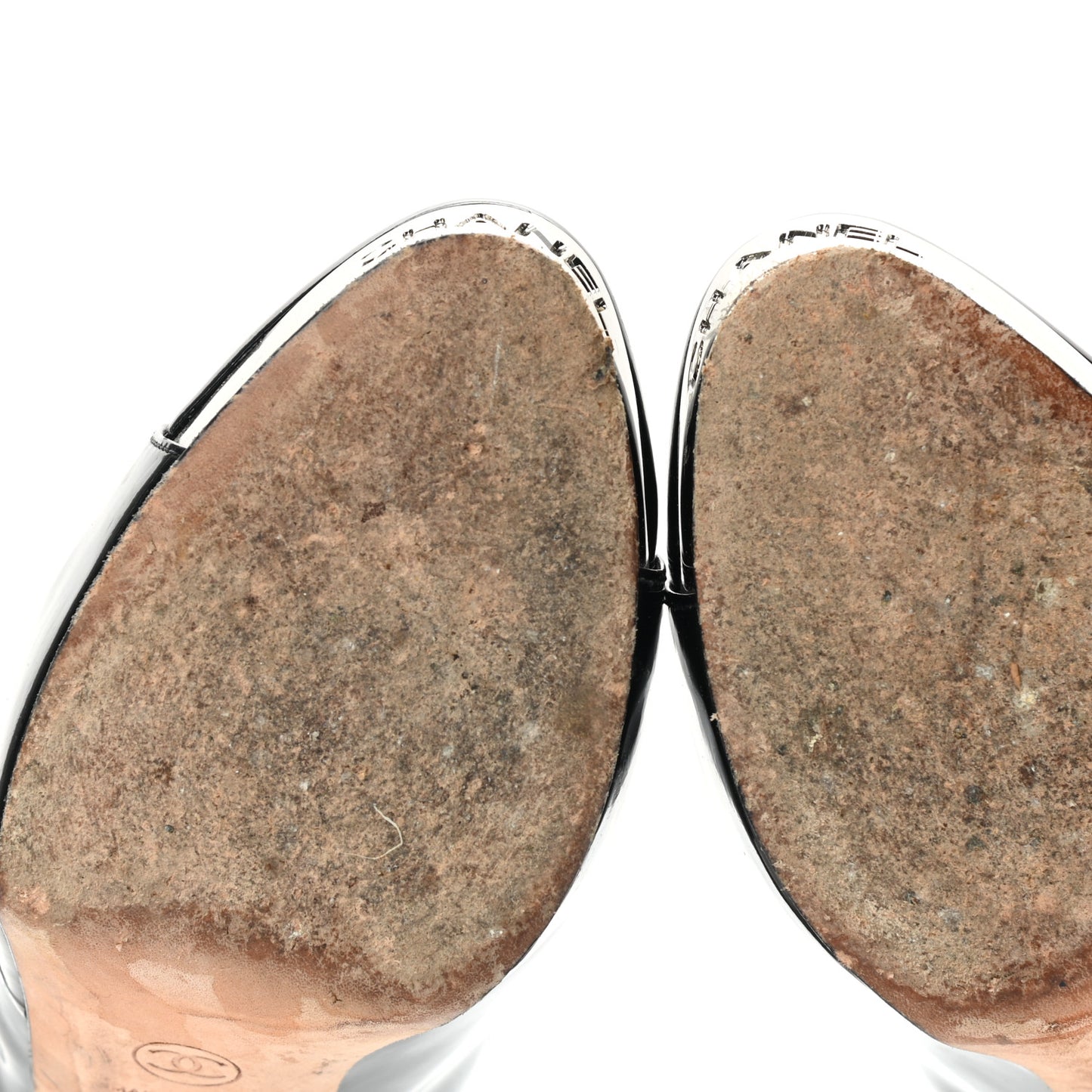 Patent Silver Cap Toe CC Pumps 38.5 Black