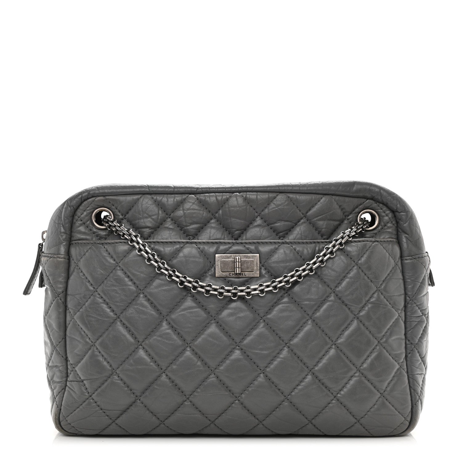 Chanel Aged Calfskin Quilted Large Reissue Camera Case Grey 1 of 8