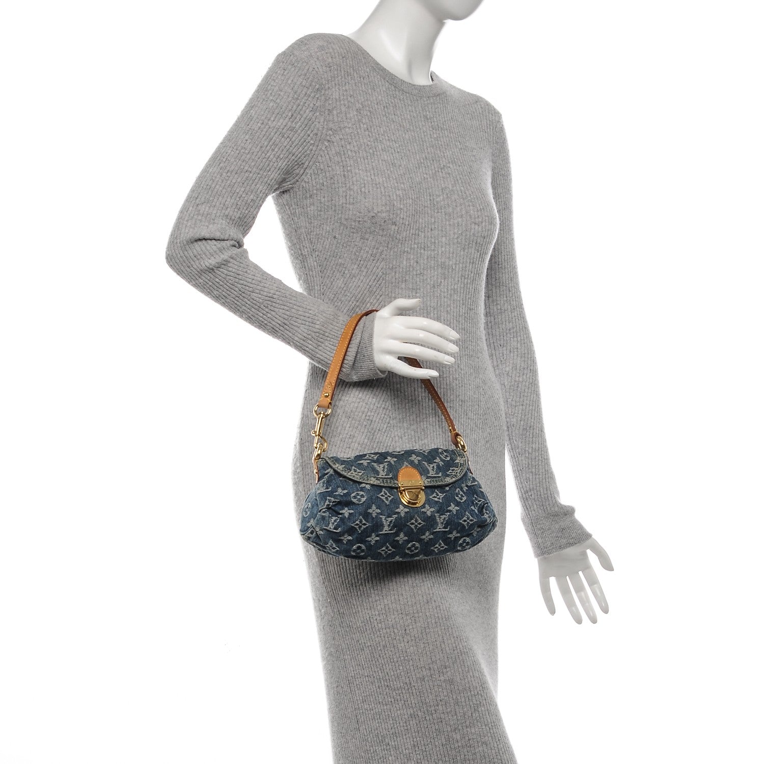 Louis Vuitton Monogram Denim Mini Pleaty Blue 2 of 6