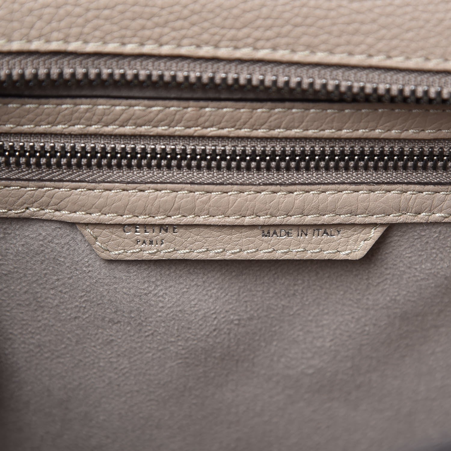 Celine Drummed Calfskin Micro Luggage Dune 6 of 11
