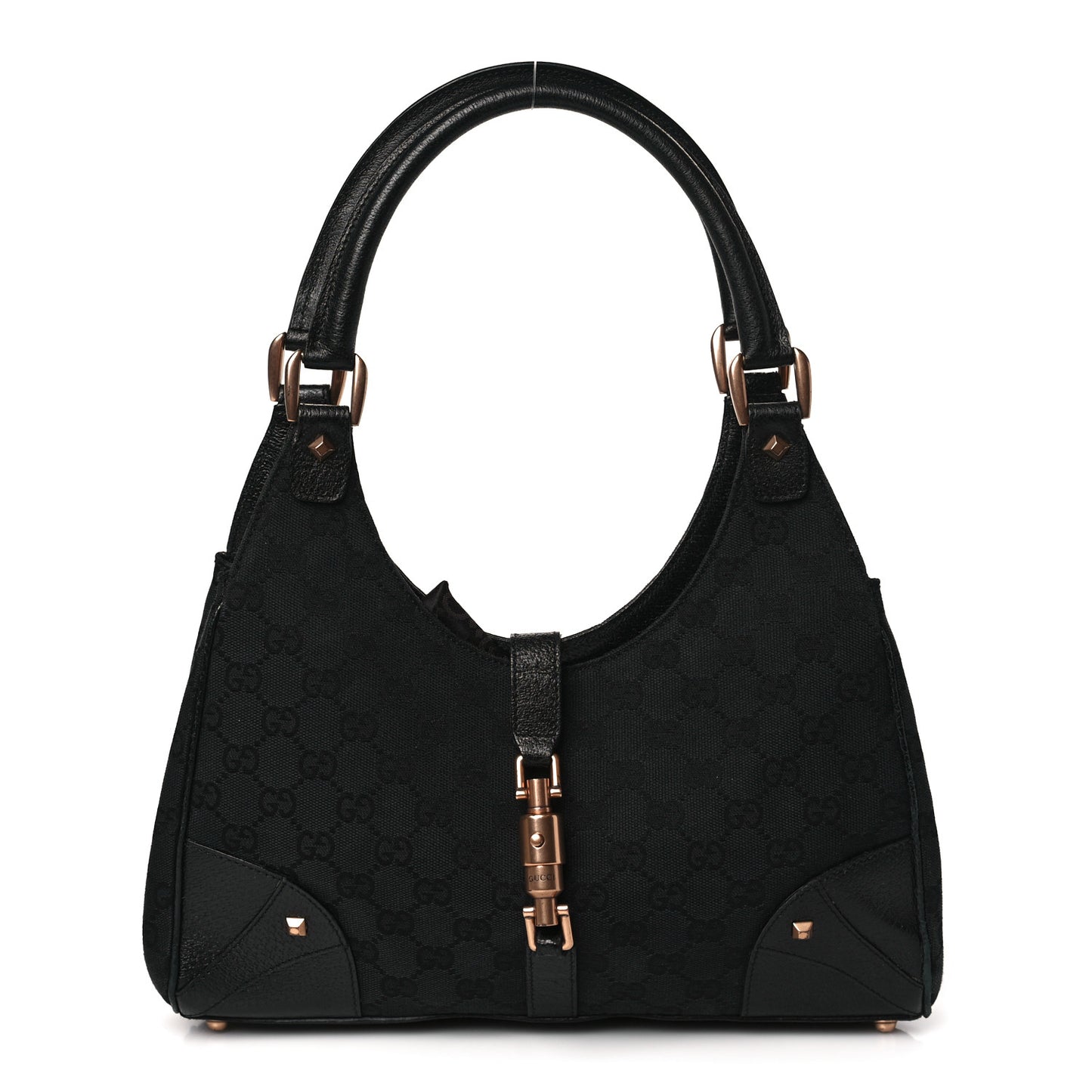 Monogram Calfskin Large Bardot Tote Black
