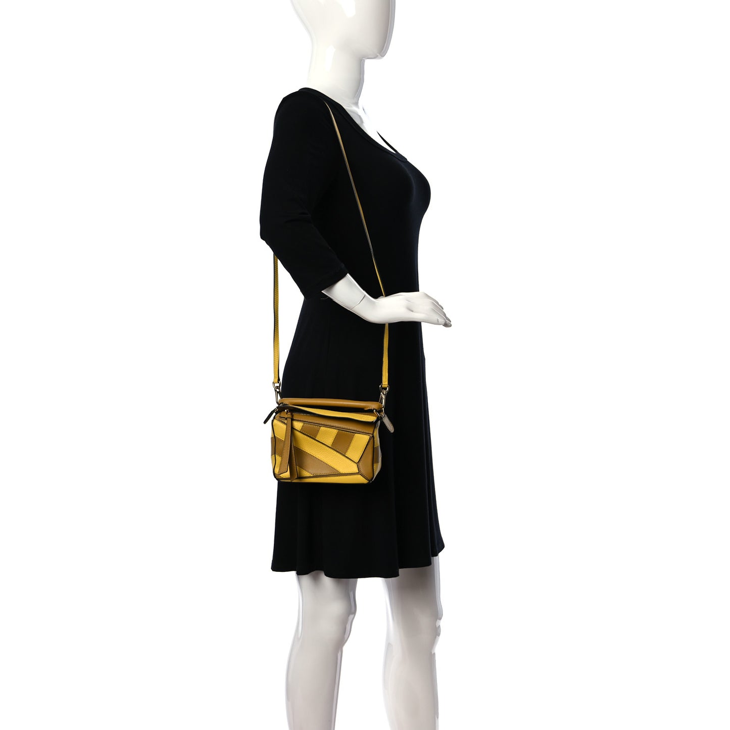Calfskin Rugby Mini Puzzle Bag Yellow Ochre