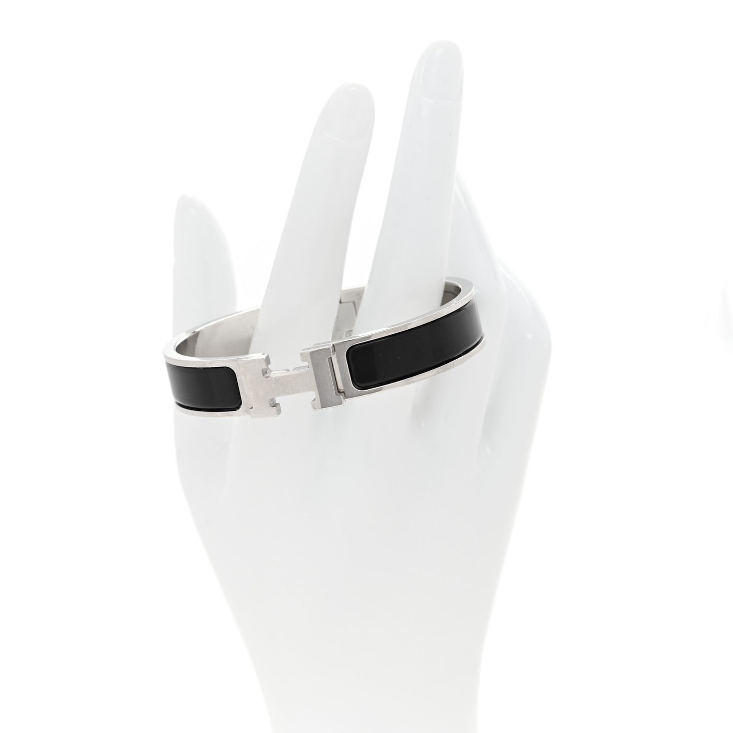 Enamel Narrow Clic Clac H Bracelet PM Black