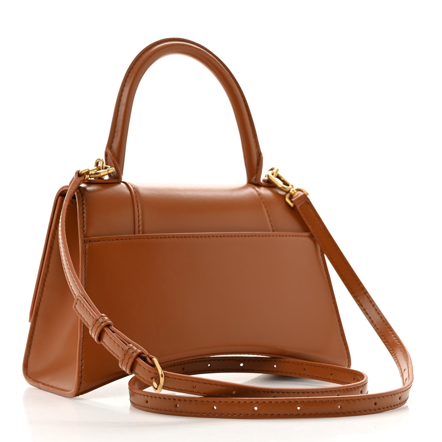 Balenciaga Shiny Box Calfskin Small Hourglass Top Handle Bag Camel 3 of 13