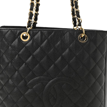 Chanel Caviar Quilted Petit Shopping Tote PST Black 8 of 10