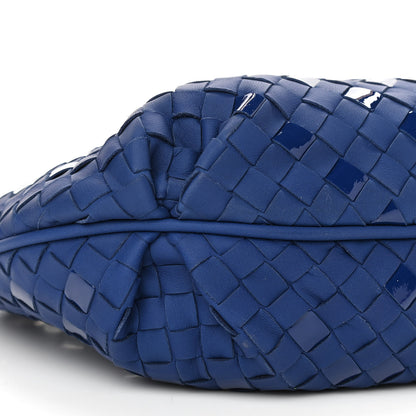 Bottega Veneta Nappa Patent Intrecciato Shoulder Bag Blue 9 of 11