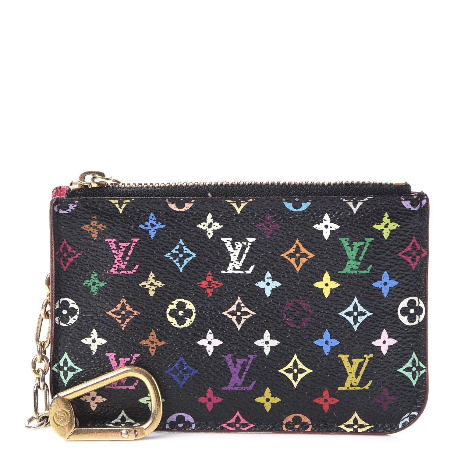 Louis Vuitton Monogram Multicolor Key Pouch Black Grenade 1 of 9