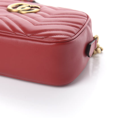 Gucci Calfskin Matelasse Small GG Marmont Chain Shoulder Bag Hibiscus Red 8 of 8