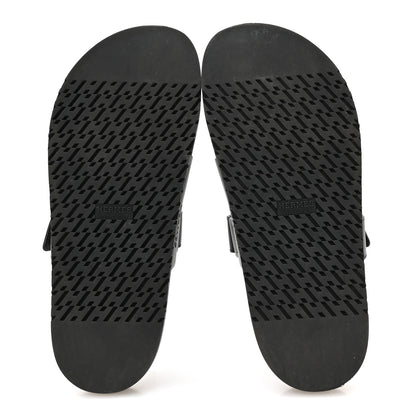 Hermes Calfskin Womens Chypre Sandals 40.5 Black 6 of 9