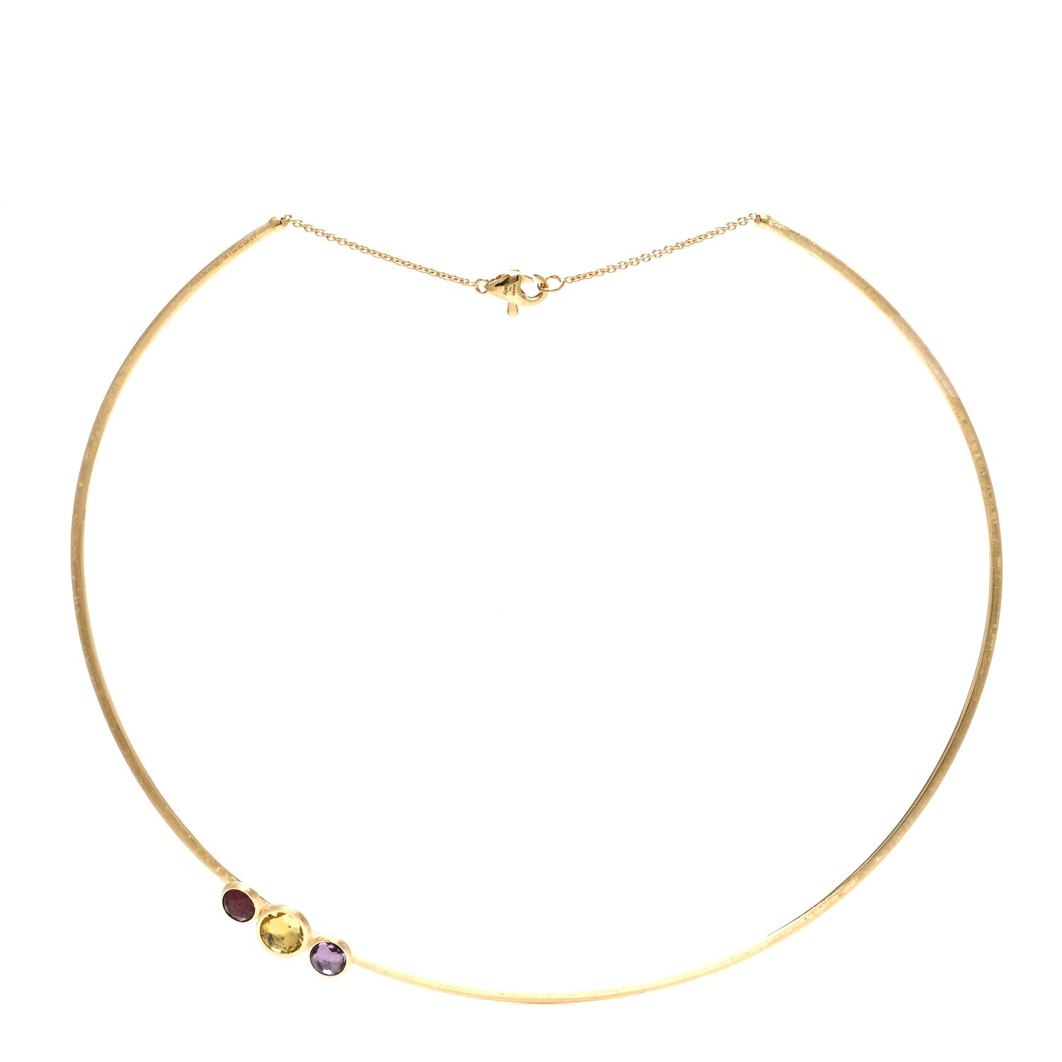 Marco Bicego 18K Yellow Gold Amethyst Citrine Rubellite Jaipur Collar Necklace 1 of 4