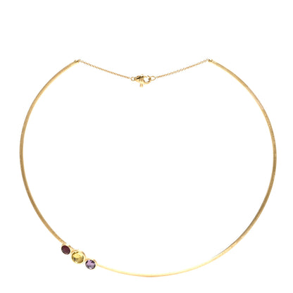 Marco Bicego 18K Yellow Gold Amethyst Citrine Rubellite Jaipur Collar Necklace 1 of 4