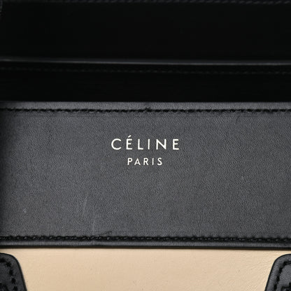 Celine Satin Calfskin Suede Mini Tri-Color Luggage Seashell 7 of 11