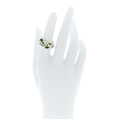 David Yurman Sterling Silver Diamond Peridot Tourmaline Cluster Ring 52 6 2 of 4