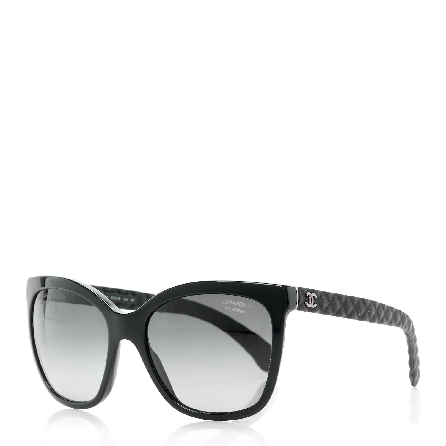 Chanel Acetate Quilted Polarized Butterfly CC Sunglasses 5288-Q Black 1 of 8