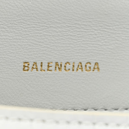 Balenciaga Shiny Calfskin Crocodile Embossed Small Hourglass Top Handle Bag Optic White 6 of 11