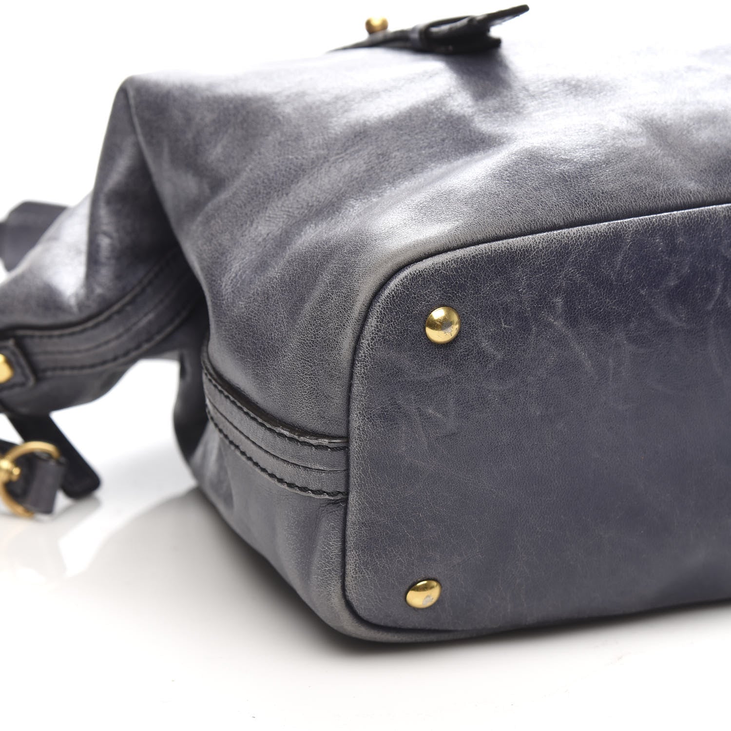 MCM Calfskin Satchel Grey 8 of 10