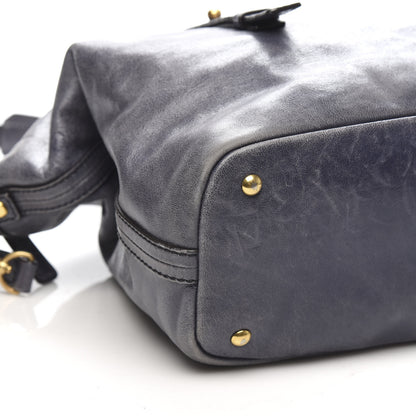 MCM Calfskin Satchel Grey 8 of 10