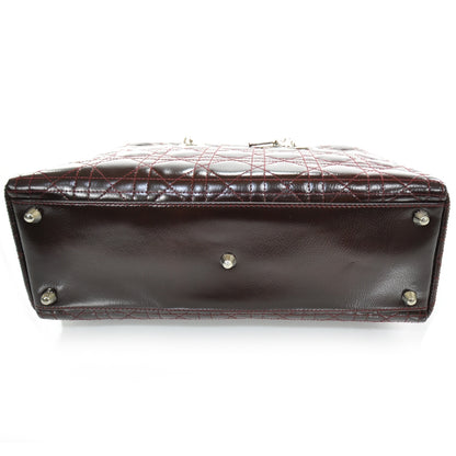 Christian Dior Leather Cannage Large Lady Dior Burgundy 4 of 8