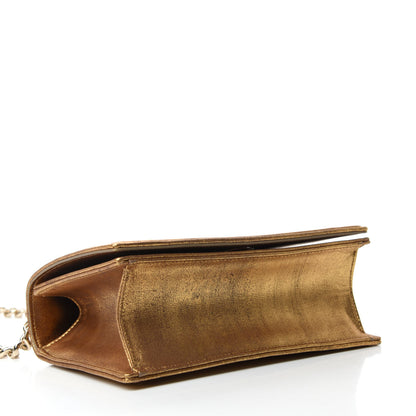 Christian Dior Metallic Brushed Calfskin Small Diorama Flap Bag Gold 4 of 12