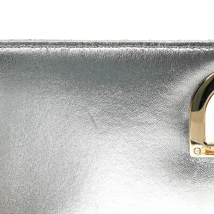 Christian Dior Metallic Ceramic Effect Deerskin Medium Diorama Flap Bag Silver 12 of 13