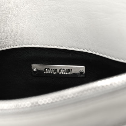 Miu Miu Nappa Matelasse Crystal Flap Clutch White 6 of 11