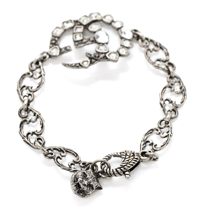 Gucci Oxidized Palladium Crystal Double G Bracelet Silver 3 of 5
