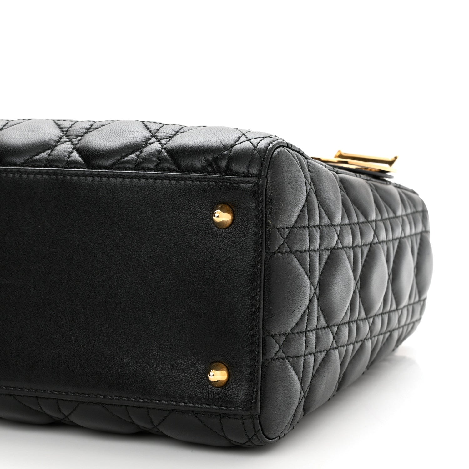 Christian Dior Lambskin Cannage Medium Lady Dior Black 10 of 10