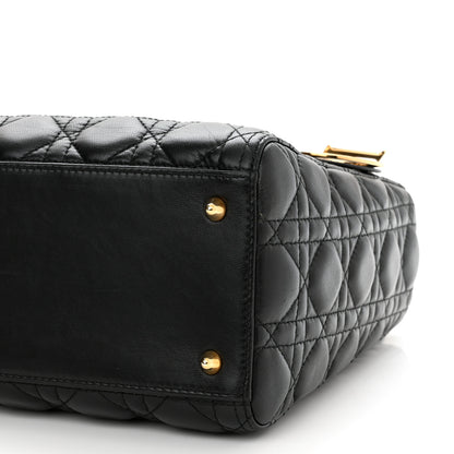 Christian Dior Lambskin Cannage Medium Lady Dior Black 10 of 10