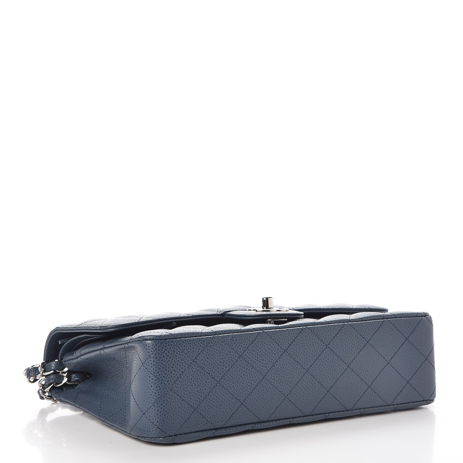 Chanel Caviar Quilted Medium Double Flap Dark Blue 5 of 8