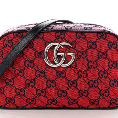 Gucci Monogram Multicolor Matelasse Diagonal Small GG Marmont Chain Shoulder Bag Red Blue Yellow Green Pink 7 of 9